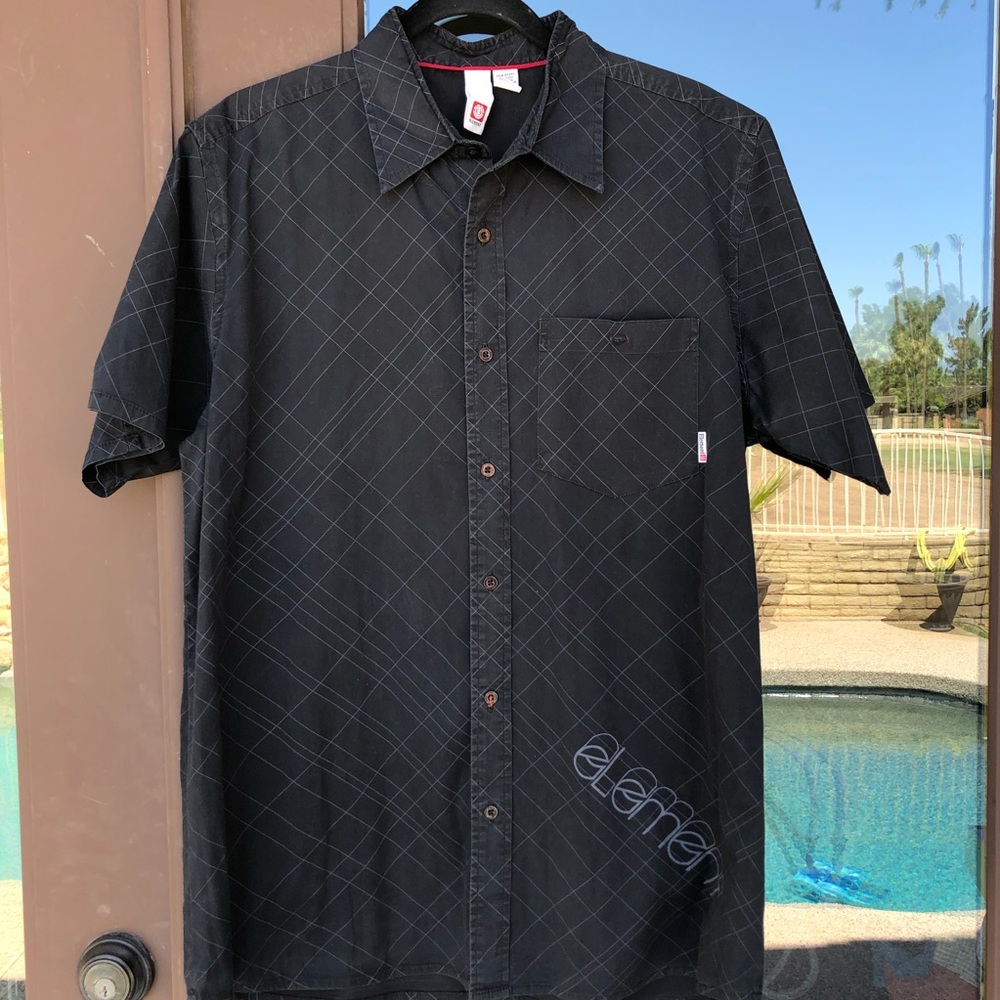 Element Short Sleeve Black Camp Shirt M